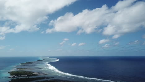 aerial view of a tropical atoll in the pacific ocean