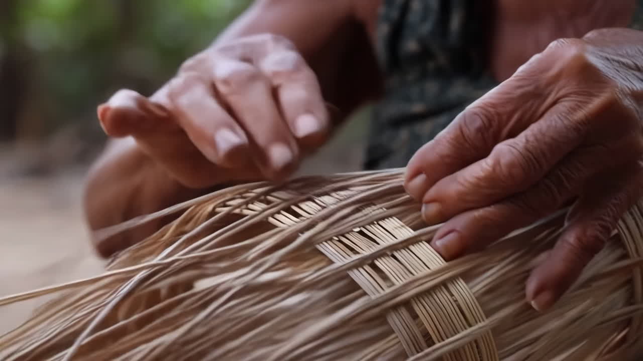 Weaving basket by hand
