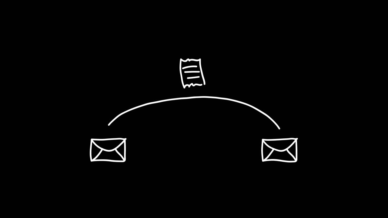 Animazione Disegnata a Mano di Trasferimento Documenti tra Buste