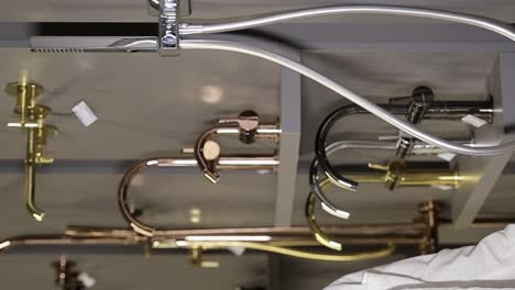 shower and kitchen faucet display