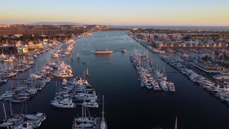 Aerial-view-river-or-estuary-leading-out-to-ocean-on-coast-of-America