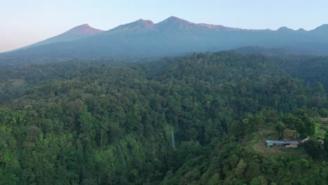 senaru village underneath mount rinjani, lombok, indonesia