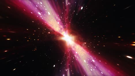 orange pink red hyperspace warp light speed space flight through space time wormhole tunnel. abstract bright red pink purple flowing energy vortex. 4k 3d loop sci-fi interstellar space travel background concept.