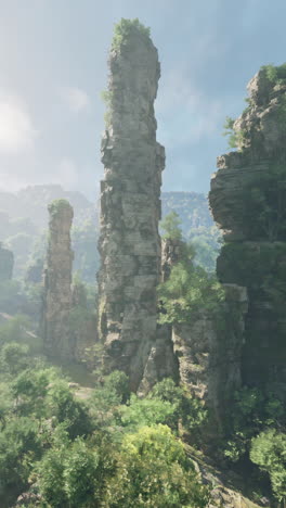 un impresionante paisaje montañoso generado por computadora en china