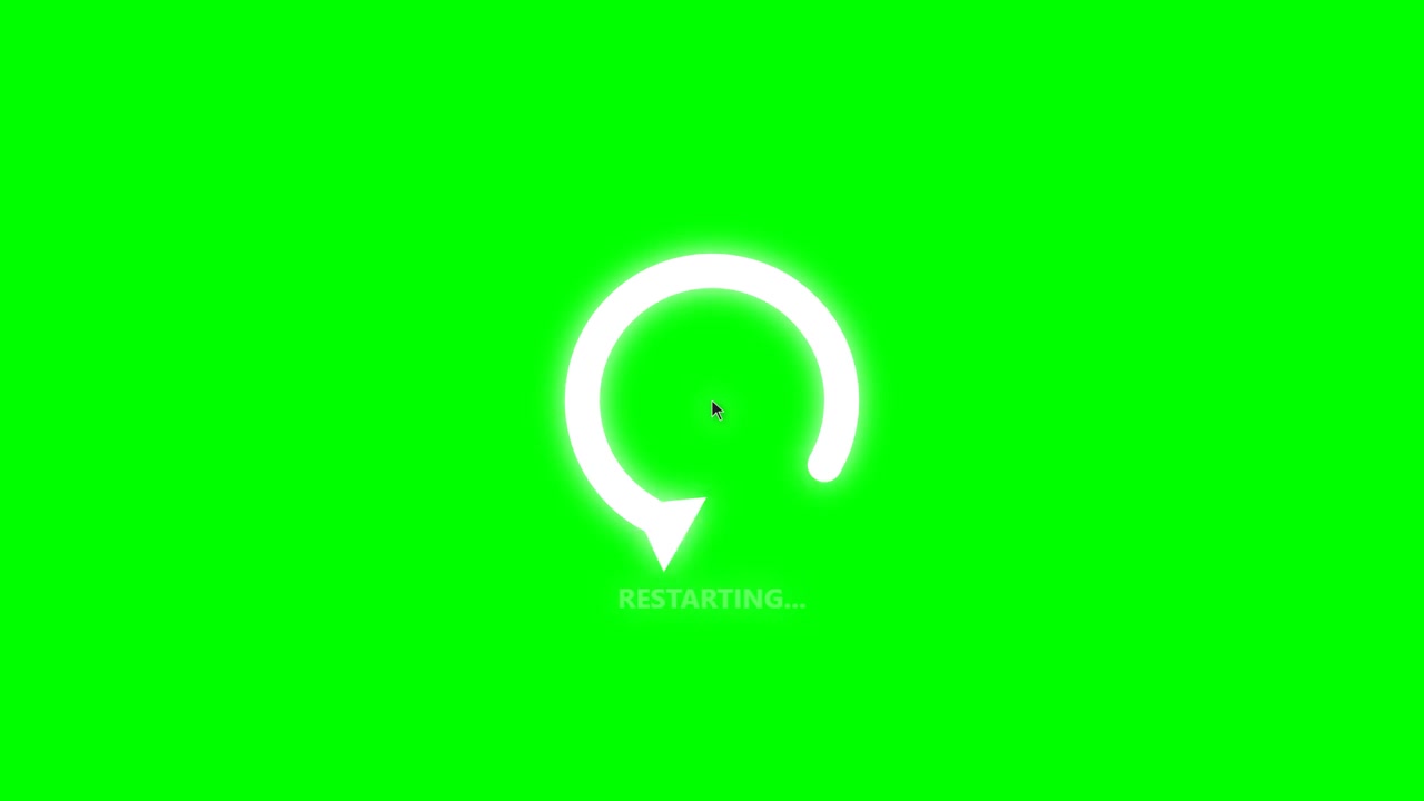 Animated Loading Spinner with Restarting Text on Green Screen