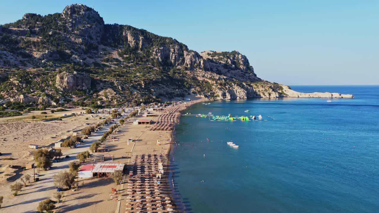 Scenic Coastal Landscape with Beach and Mountain