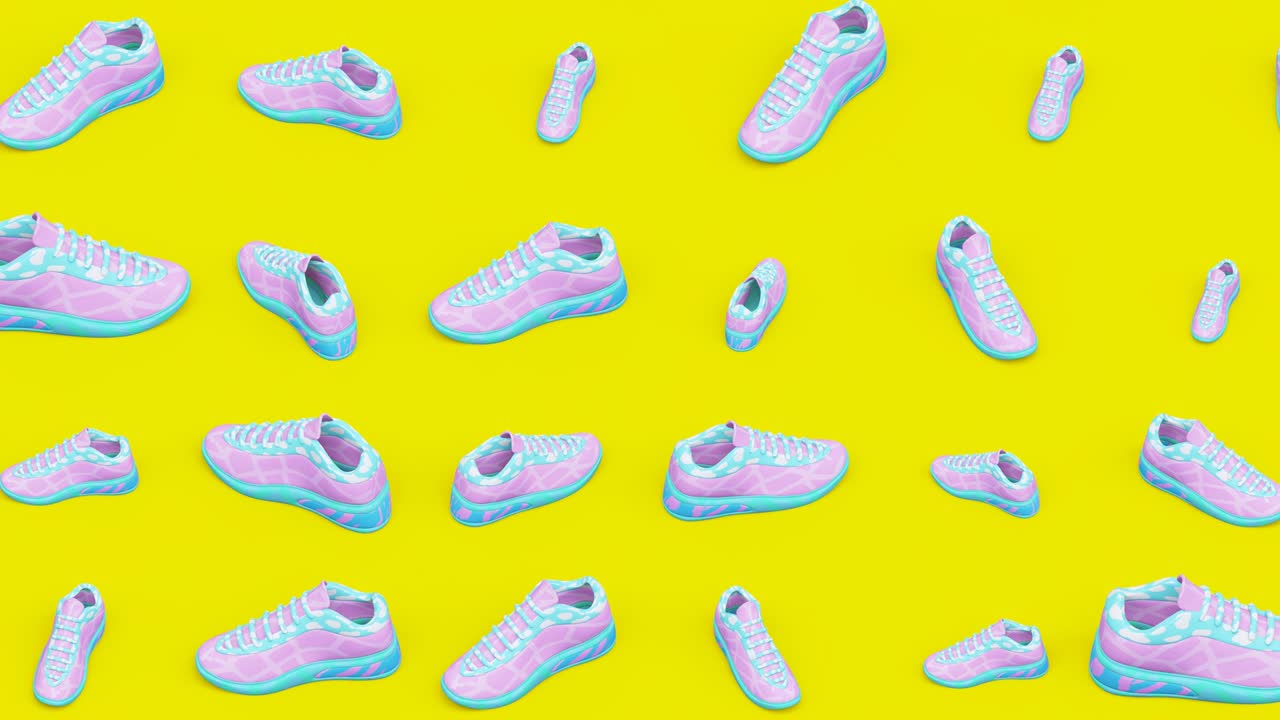 Creative Minimal 3d art. Stylish 3d art in abstract space.Trendy colors mixed. Perfect background for music. 4k seamless loop video.