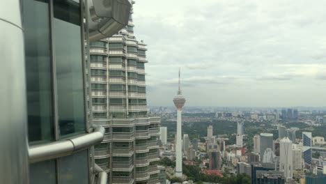 view of kl tower from menara berkembar petronas kuala lumpur malaysia