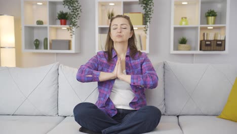 the meditating woman.