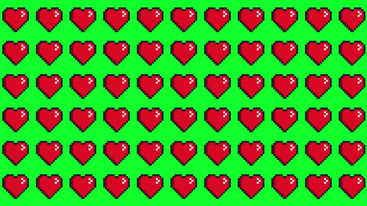 pixel heart animated background patterns.4K video.