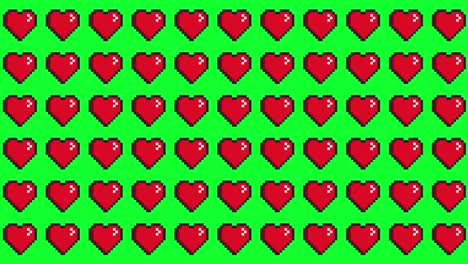 pixel corazón patrones de fondo animados video de 4k.