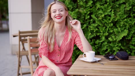 woman enjoying coffee outdoors