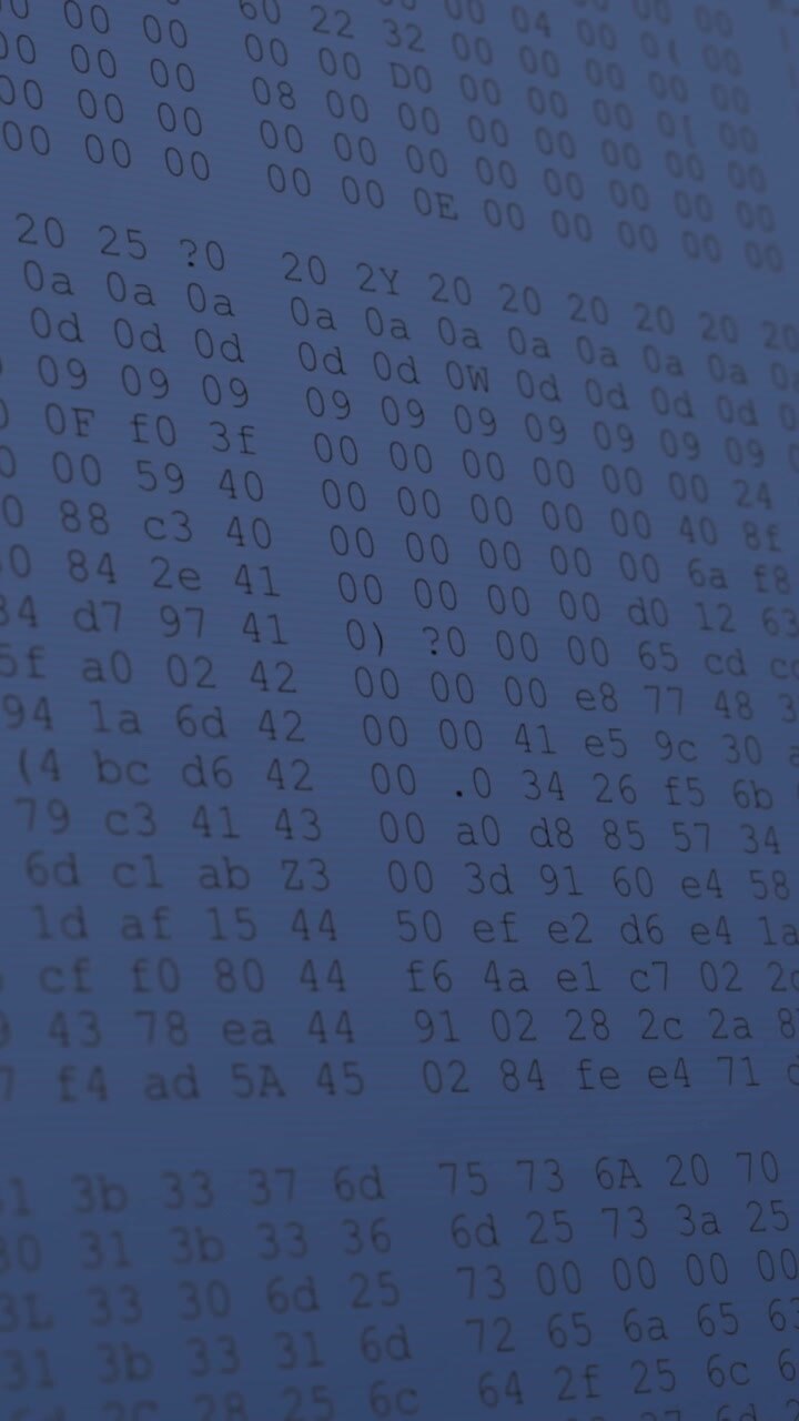Animation af behandling af finansielle data over blå baggrund