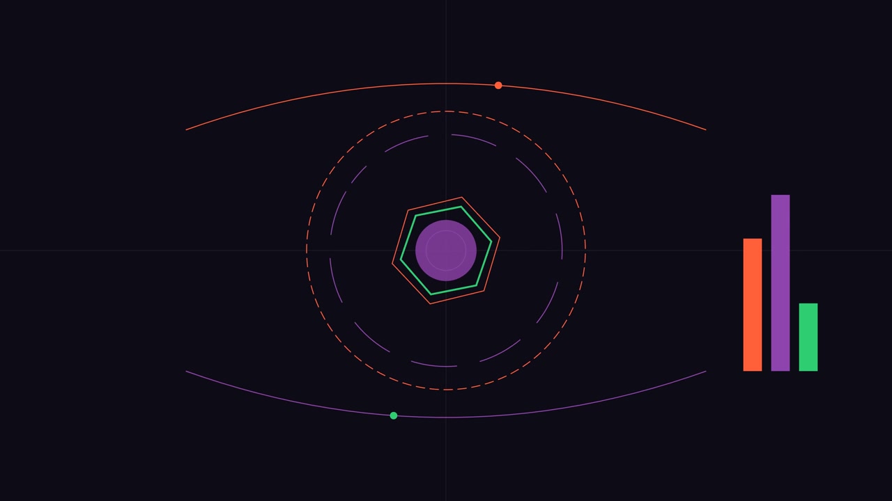 Abstract Digital Eye Graphic with Animated Data Bars