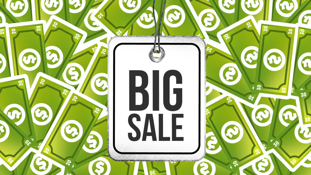 돈 배경으로 큰 판매 배너