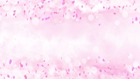 coloridos pétalos brillantes balanceándose en el fondo de la primavera con llamaradas solares. hermosa escena de la naturaleza. ilustración pétalos de cereza en flor. gráfico abstracto de primavera. animación de bucle.