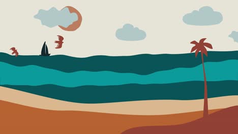 el espacio de tierra de montaña mínimo ilustración de bucle de fondo