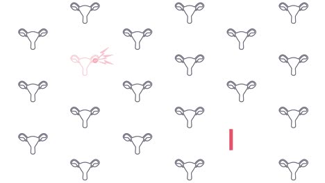 animación de concienciación sobre el cáncer de ovario del patrón del útero