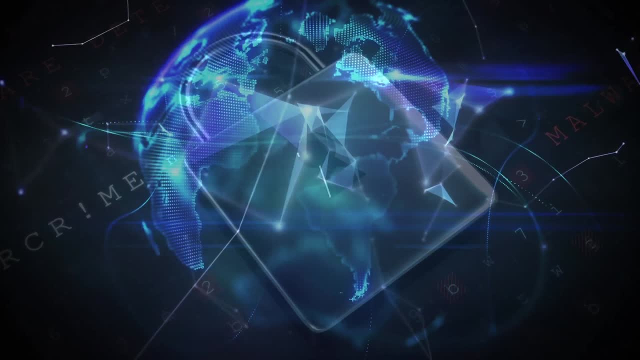 Animation of a blue padlock on black background