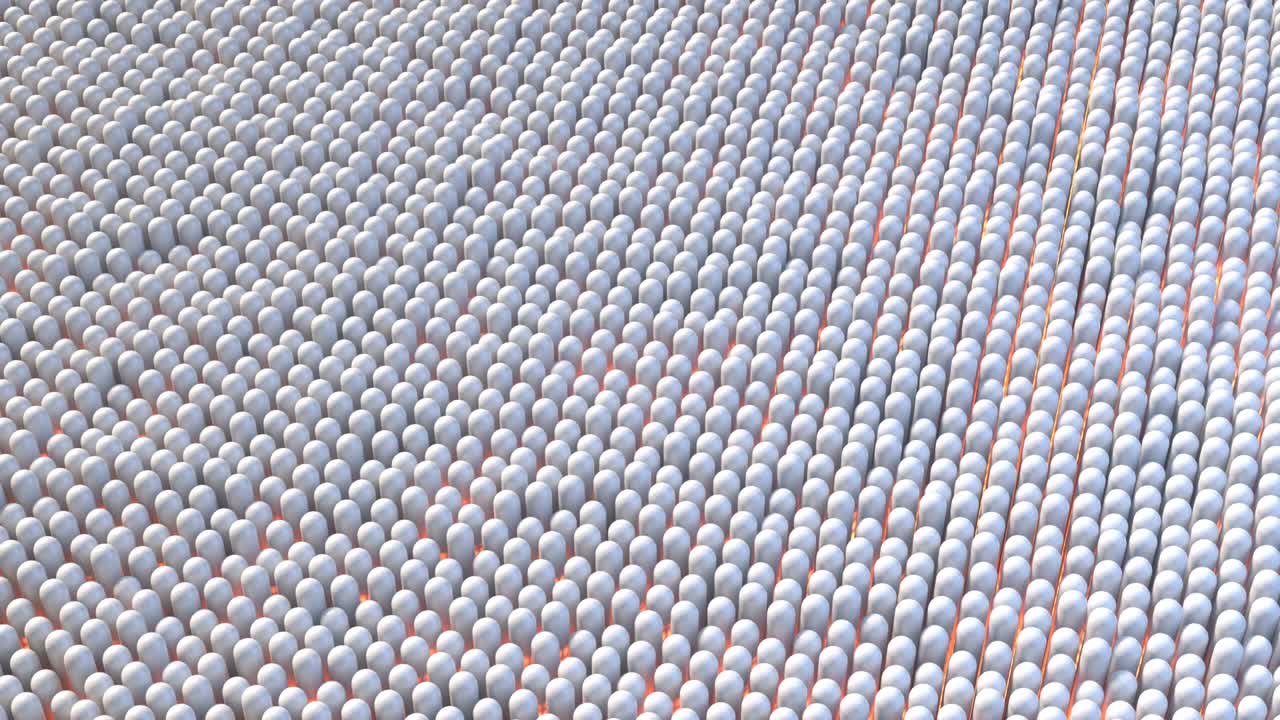 반이는 빛으로 빛나는 색 의 흔들리는 배열 루프 가능한 3d 렌더 애니메이션