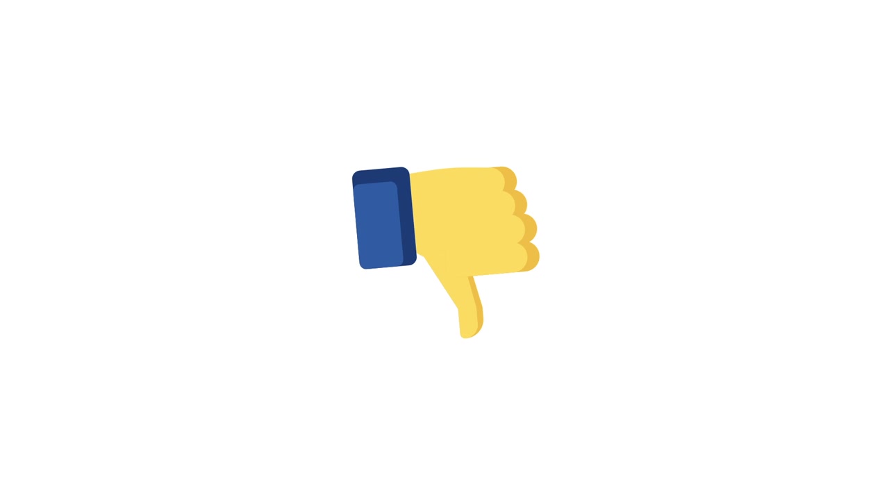 Thumbs Down Emoji Icon on White Background