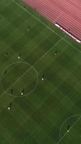 aerial soccer match vertical video