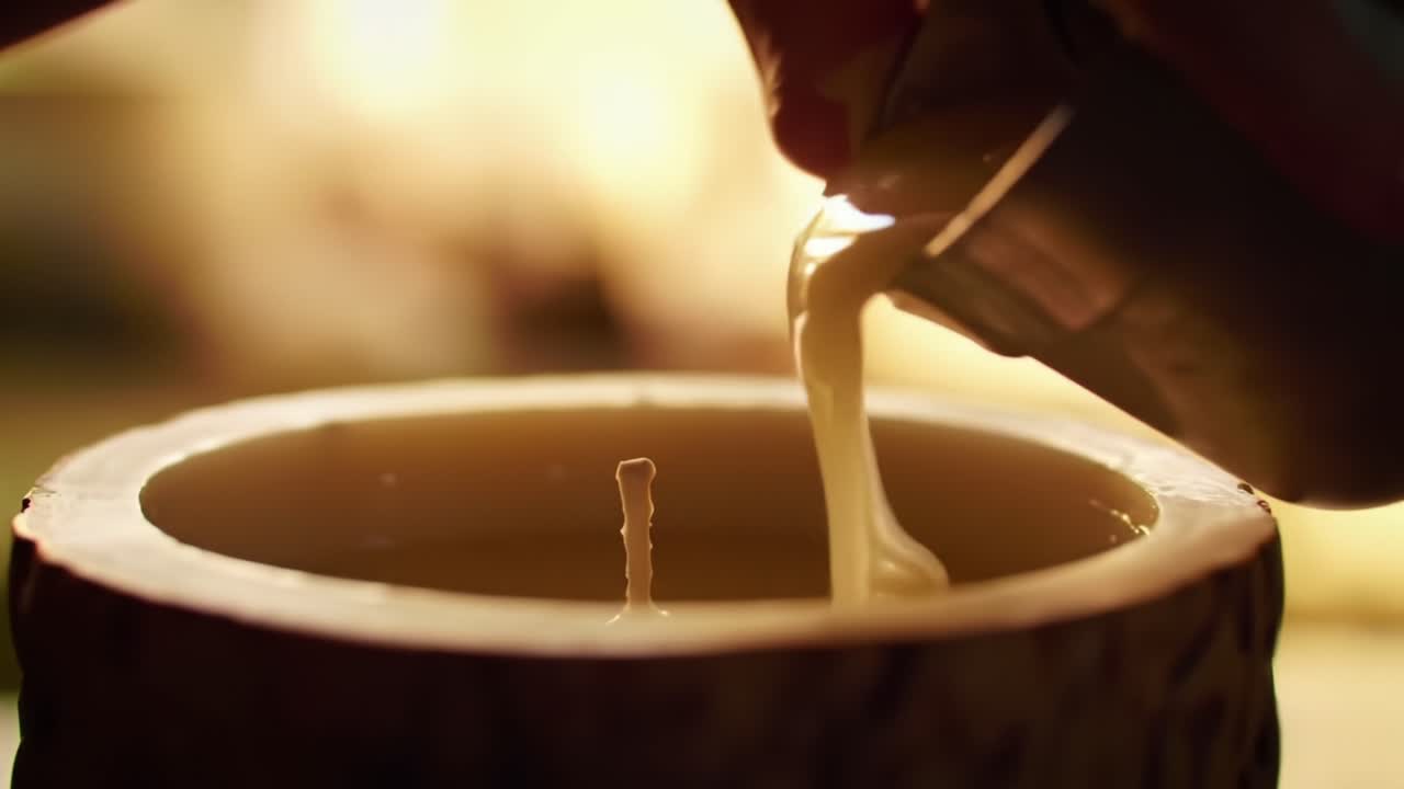 Candle Making in a Cozy Workshop During a Winter Evening