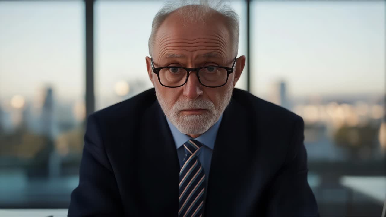 Portrait of a Serious Older Businessman