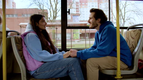 couple sitting in the bus