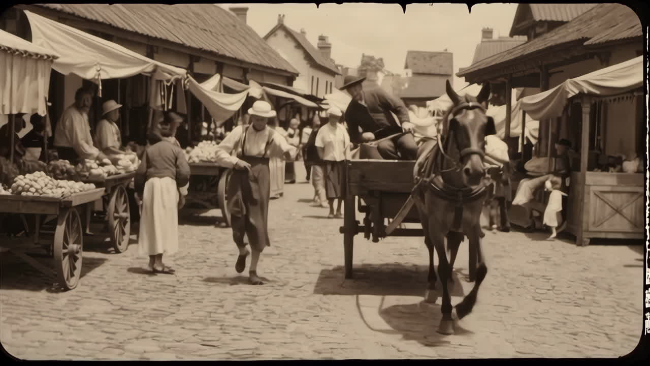 Old European Market Scene