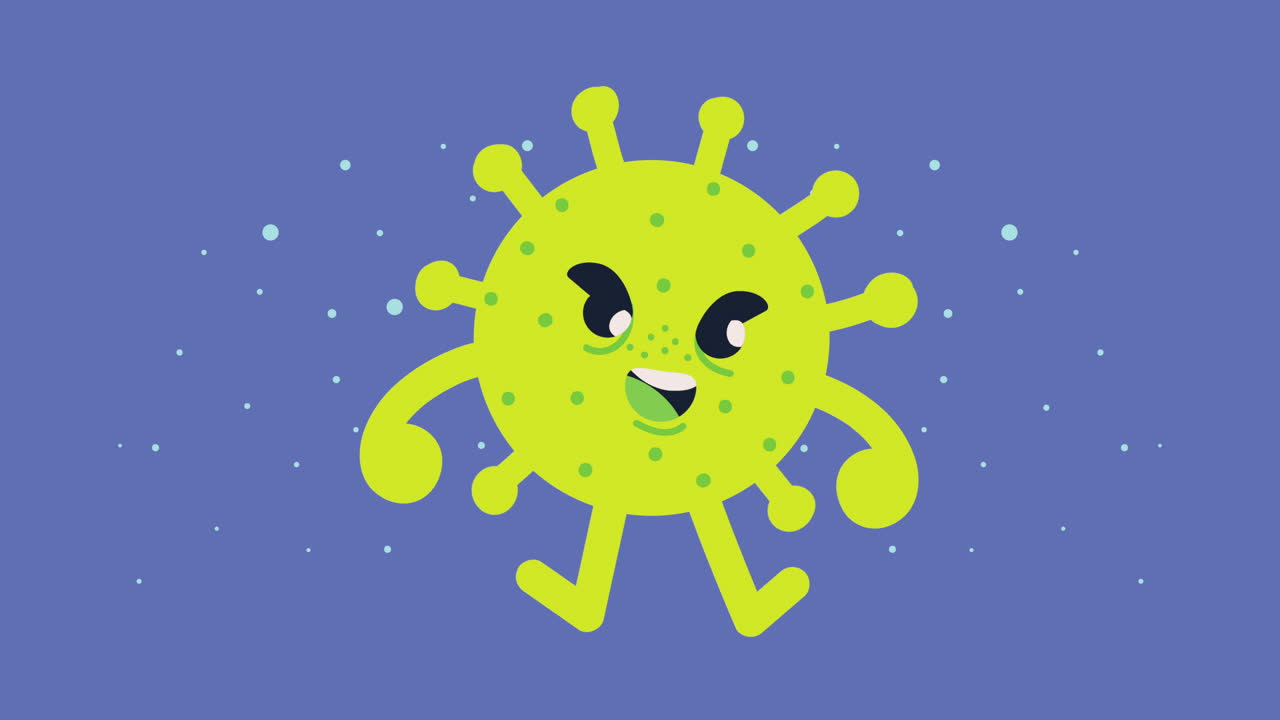 personaje de virus de dibujos animados