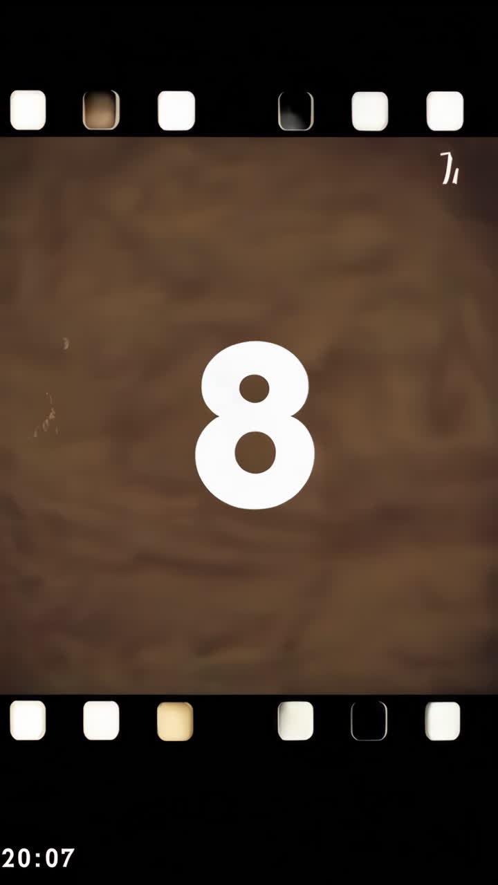Vintage Film Countdown Sequence | Premium Stock Video Footage