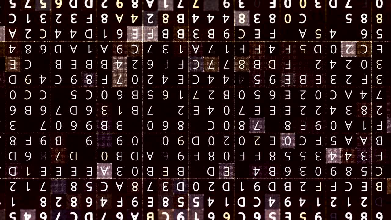 Abstract Grid of Numbers and Letters