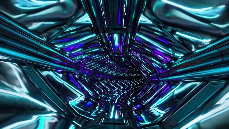 Futuristisk neontunnel