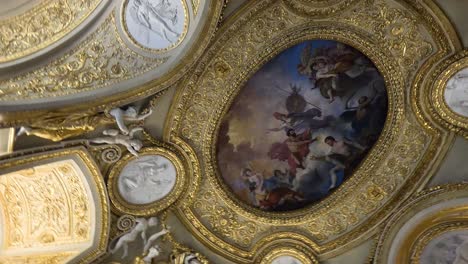 detailed view of the louvre's ornate ceiling