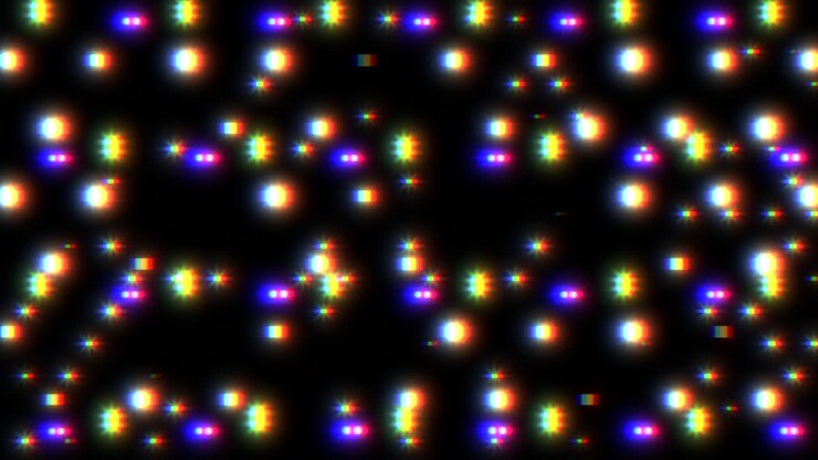 Vibrant dots artfully arranged in a pattern against a black backdrop, forming a visually striking and harmonious composition