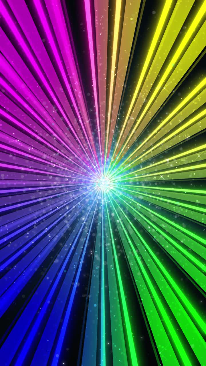 Abstract tunnel multicolor spectrum background bright rays of neon light colorful glowing lines