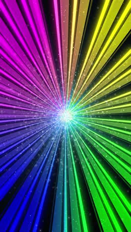 Abstract tunnel multicolor spectrum background bright rays of neon light colorful glowing lines