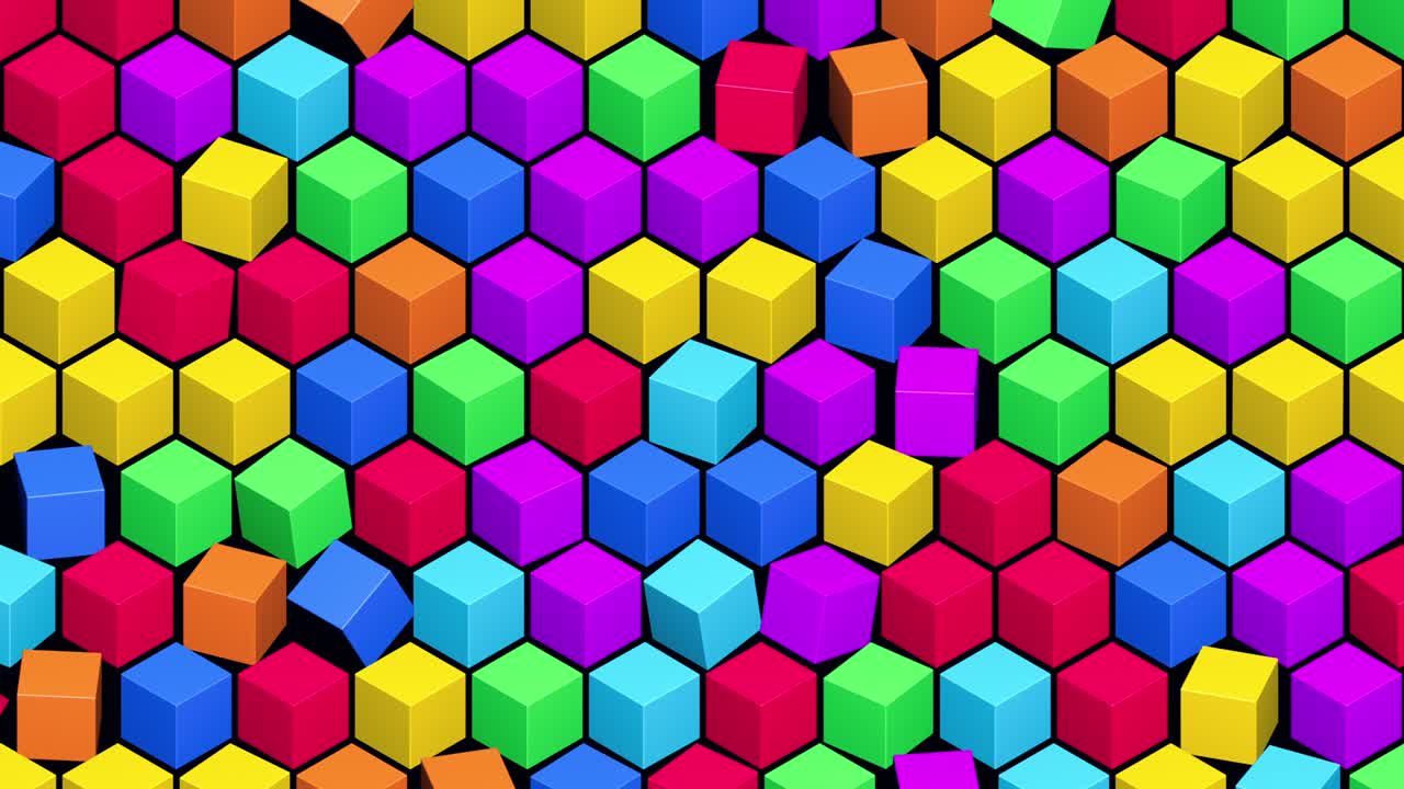 cubos isométricos giratorios de colores