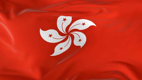 waving  looped flag as  background hong kong