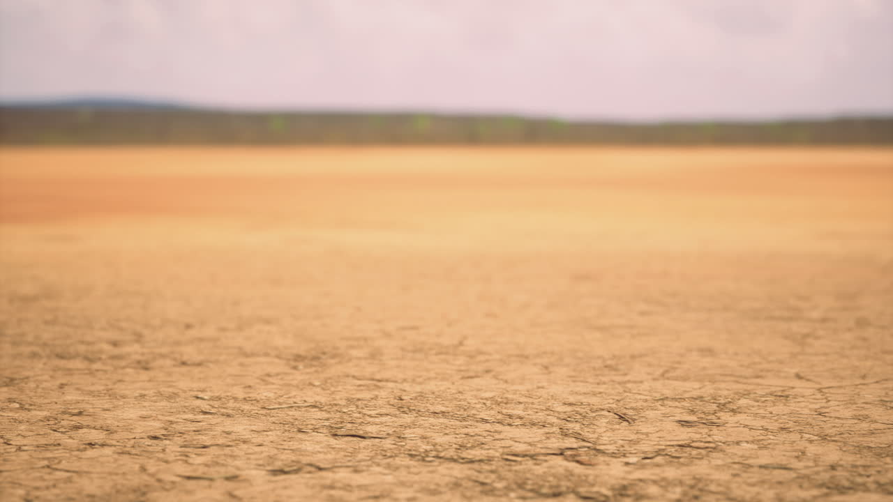 Vast dry landscape with cracked earth under a cloudy sky in a remote location