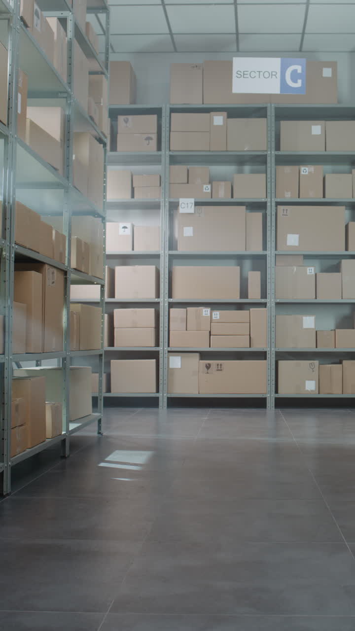 창고 저장 시설 내부 전망