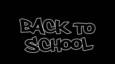 animación del texto escolar de la parte trasera 2 sobre fondo negro
