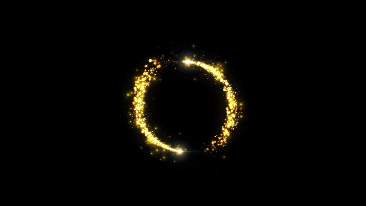 4k 원의 운석 트레일 반이는 입자 프레임 축하