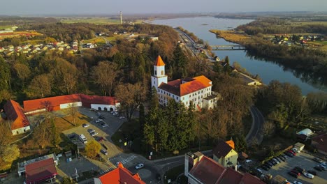 aerial 4k drone footage of the city ormo?