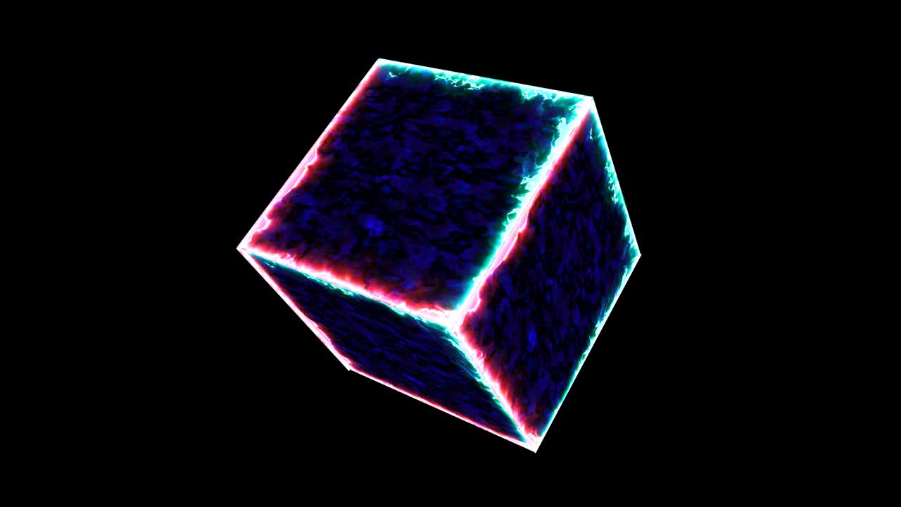 강력한 마법 얼음 불꽃 큐브 융합과 보라색 힘 미스터리 에너지 표면