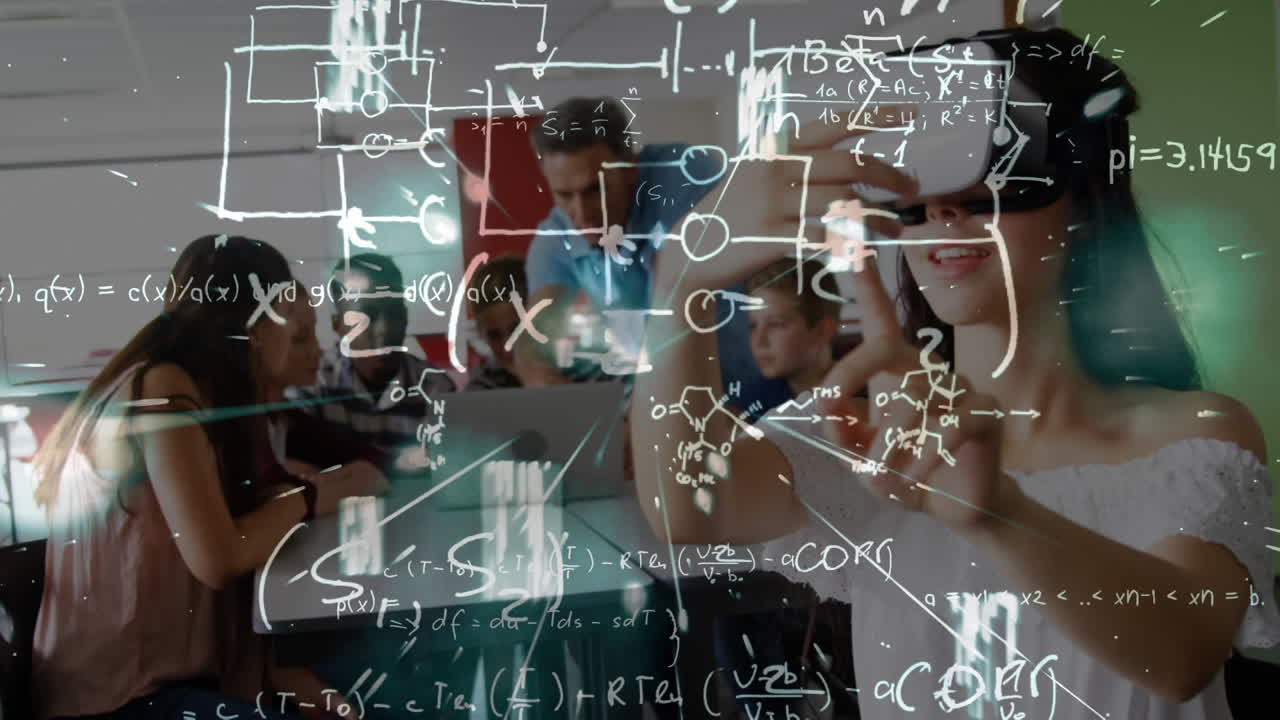 vr 비디오를 사용하는 소녀