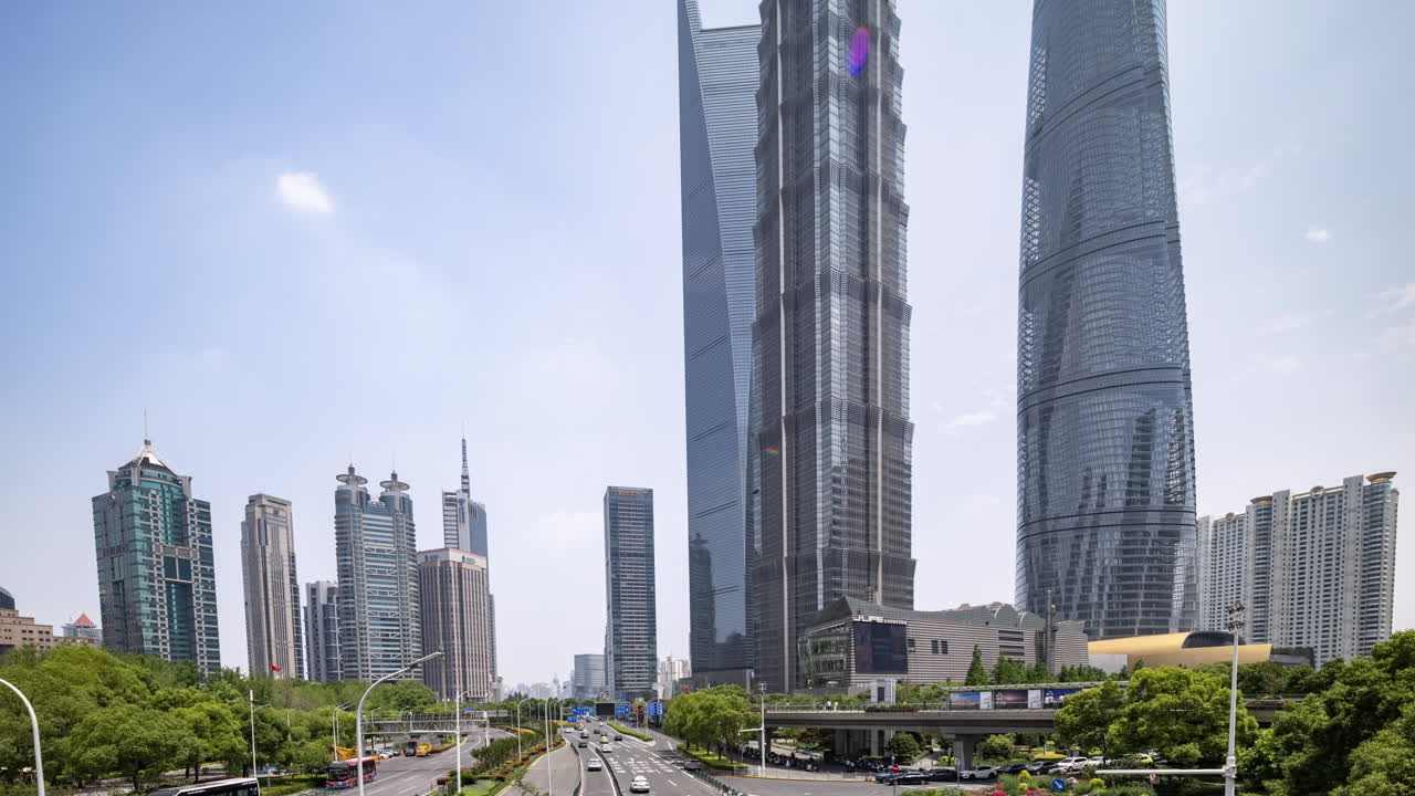 Timelapse of the amazing Shanghai city skyline and skyscrapers