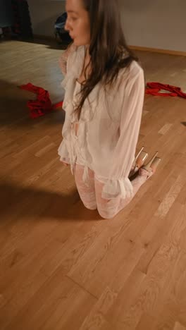 contemporary dance performance in white