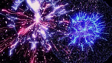 exhibición de fuegos artificiales abstractos
